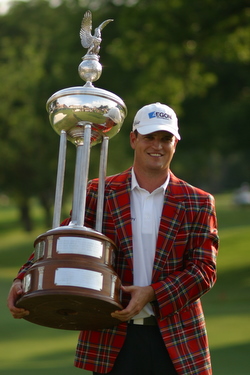 Zach Johnson wins the 2010 Crowne Plaza Invitational at Colonial.  Photo by George Walker